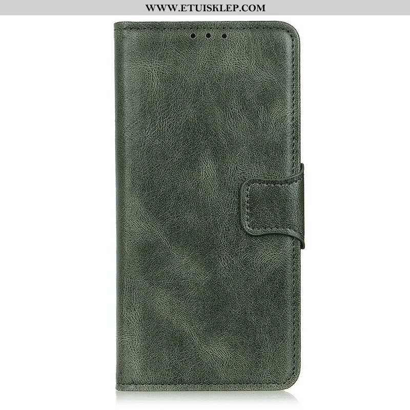 Etui Folio do Oppo A16 / A16s Dwustronne Zapięcie Z Efektem Skóry